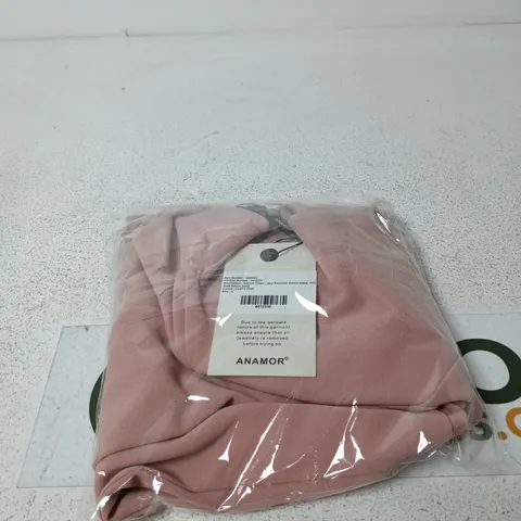 ANAMOR CREPE LAPEL ROUCHED SLEEVE BLAZE BUTTONS DUTY PINK TAGGED SMALL