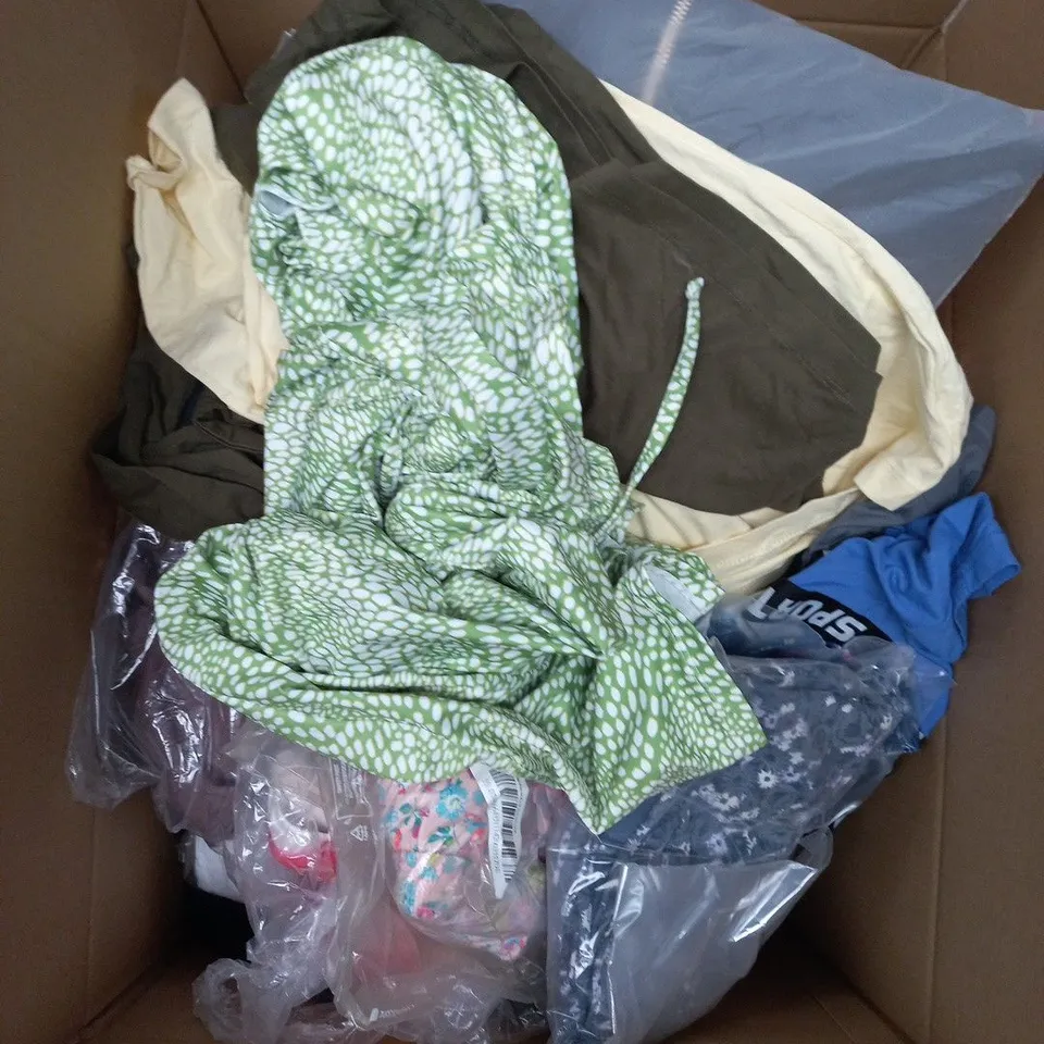 APPROXIMATELY 25 ASSORTED CLOTHING PRODUCTS IN VARIOUS STYLES & SIZES