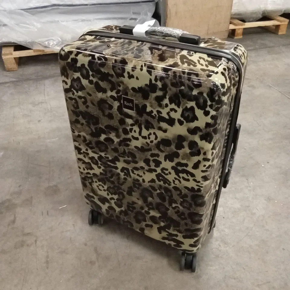 BOXED ROCK LUGGAGE SAVANNAH LEOPARD PRINT MEDIUM SUITCASE RRP £79.99