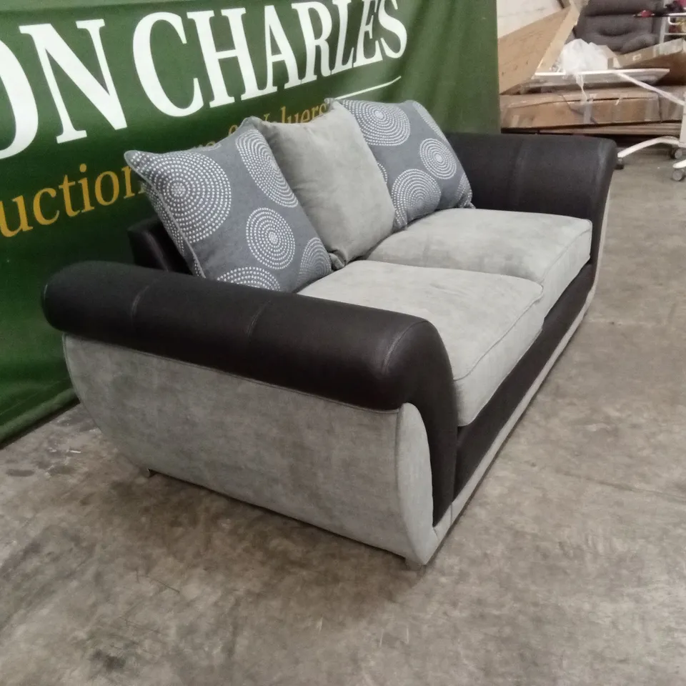 DANUBE FABRIC/FAUX LEATHER SOFA BED RRP £699