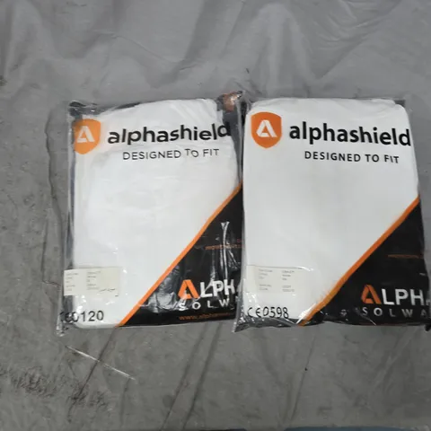 APPROXIMATELY 20 ALPHASHIELD PROTECTIVE OVERALLS IN WHITE IN VARIOUS SIZES