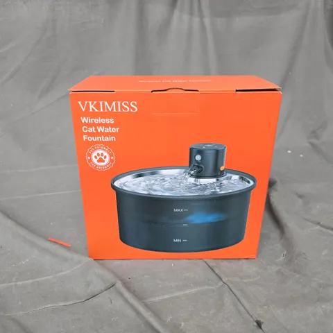BOXED VKIMISS WIRELESS CAT WATER FOUNTAIN