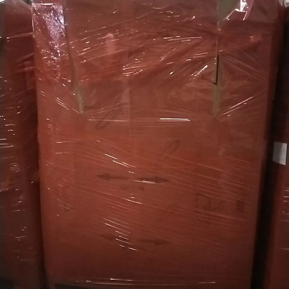 PALLET OF ASSORTED ITEMS INCLUDING; RETRACTABLE MULTI-USE GATE, FOLDABLE WAGON, PICTURE FRAME