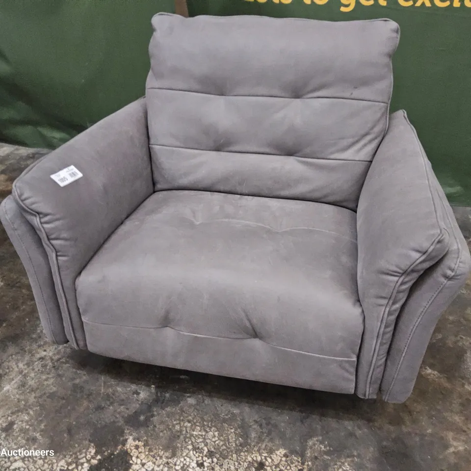 DESIGNER ITALIAN MADE BOLZANO ELECTRIC RECLINER CHAIR IN GREY LEATHER