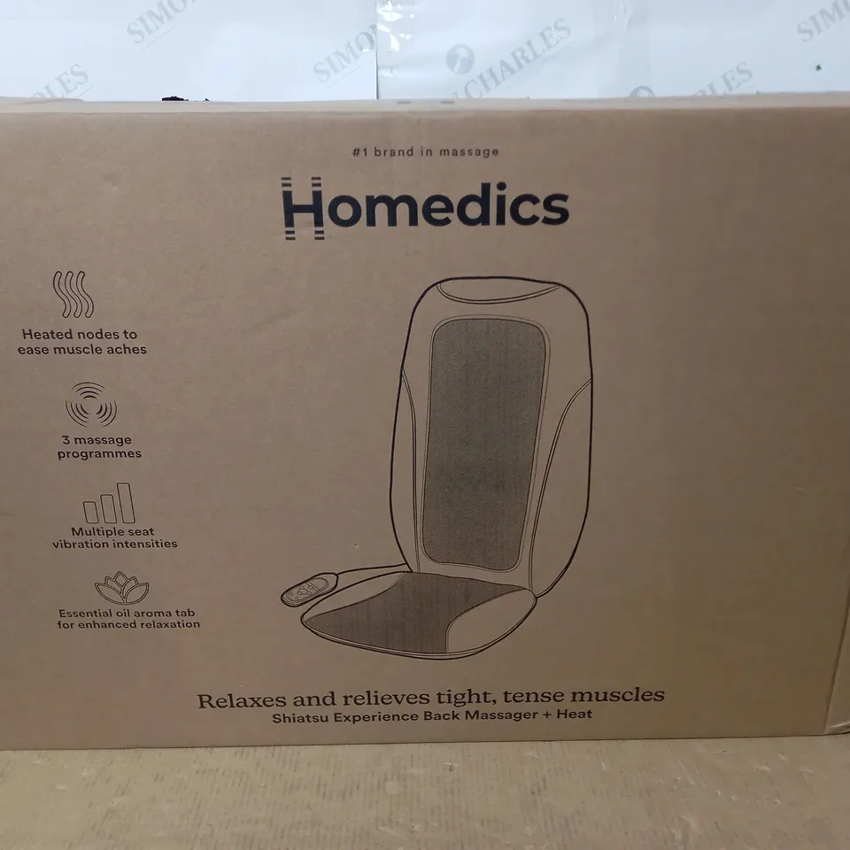 BOXED HOMEDICS SHIATSU EXPERIENCE BACK MASSAGER WITH HEAT