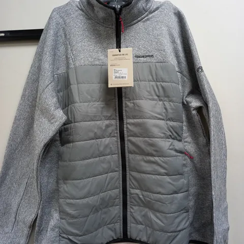 CRAGHOPPERS MENS KENNET HYBRID JACKET IN GREY - LARGE