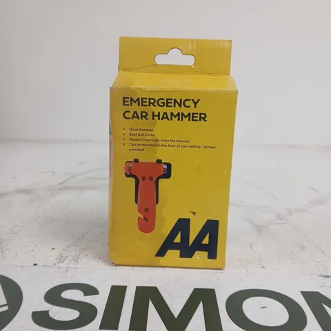 EMERGENCY CAR HAMMER WITH GLASS BREAKER & SEAT BELT CUTTER – BOXED (AA)