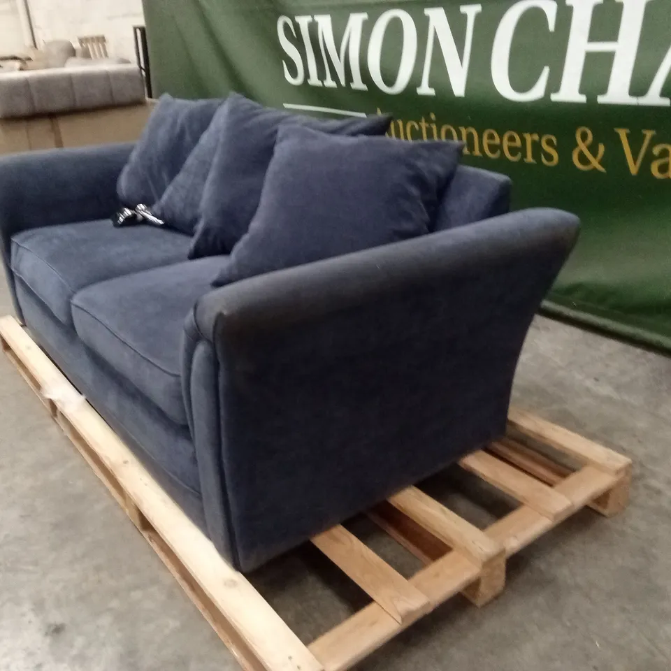 DURY FABRIC 3 SEATER SCATTER BACK SOFA - BLUE RRP £499