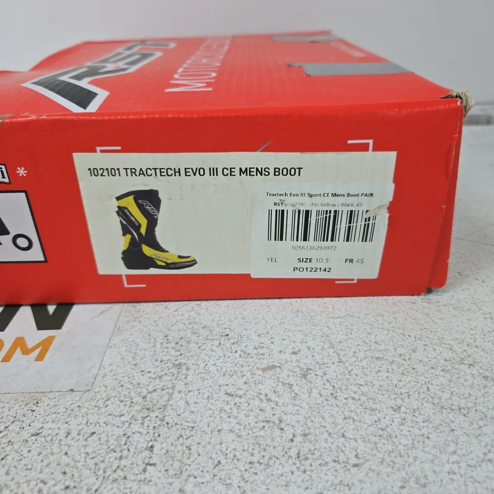 RST TRACTECH EVO III CE MENS BOOTS – YELLOW, UK 10.5 (EU 45) – BOXED