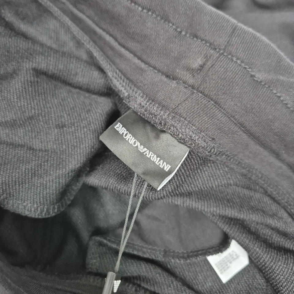 EMPORIO ARMANI TRACKSUIT BOTTOMS IN BLACK - LARGE