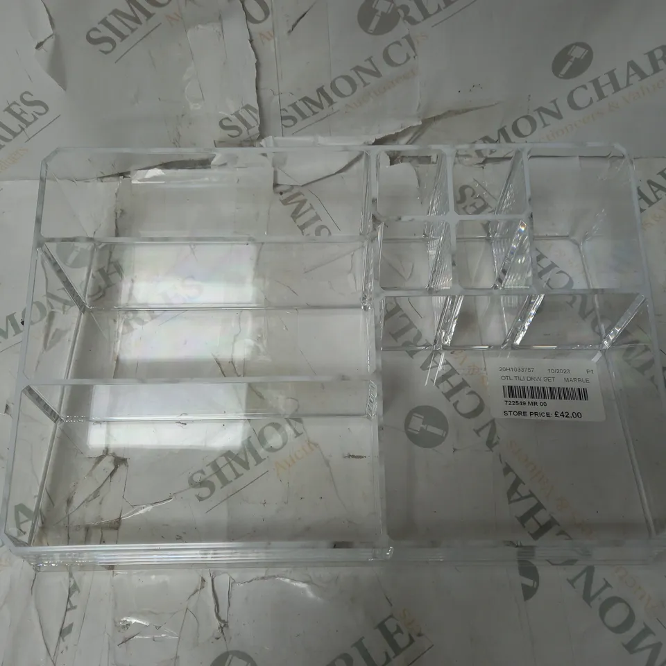 OUTLET TILI FRAMED ACRYLIC STORAGE DRAWER SET