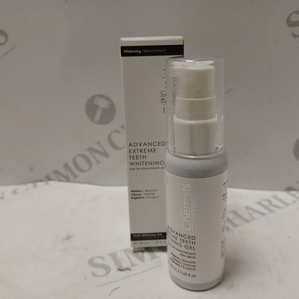 APPROXIMATELY 85 BOXED SKIN CHEMISTS ADVANCED EXTREME TEETH WHITENING GEL (85 x 50ml)