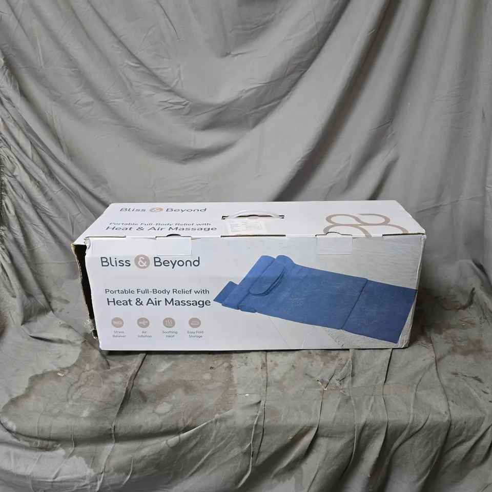 BLISS AND BEYOND PORTABLE FULL BODY RELIEF WITH HEAT AND AIR MASSAGE BOXED
