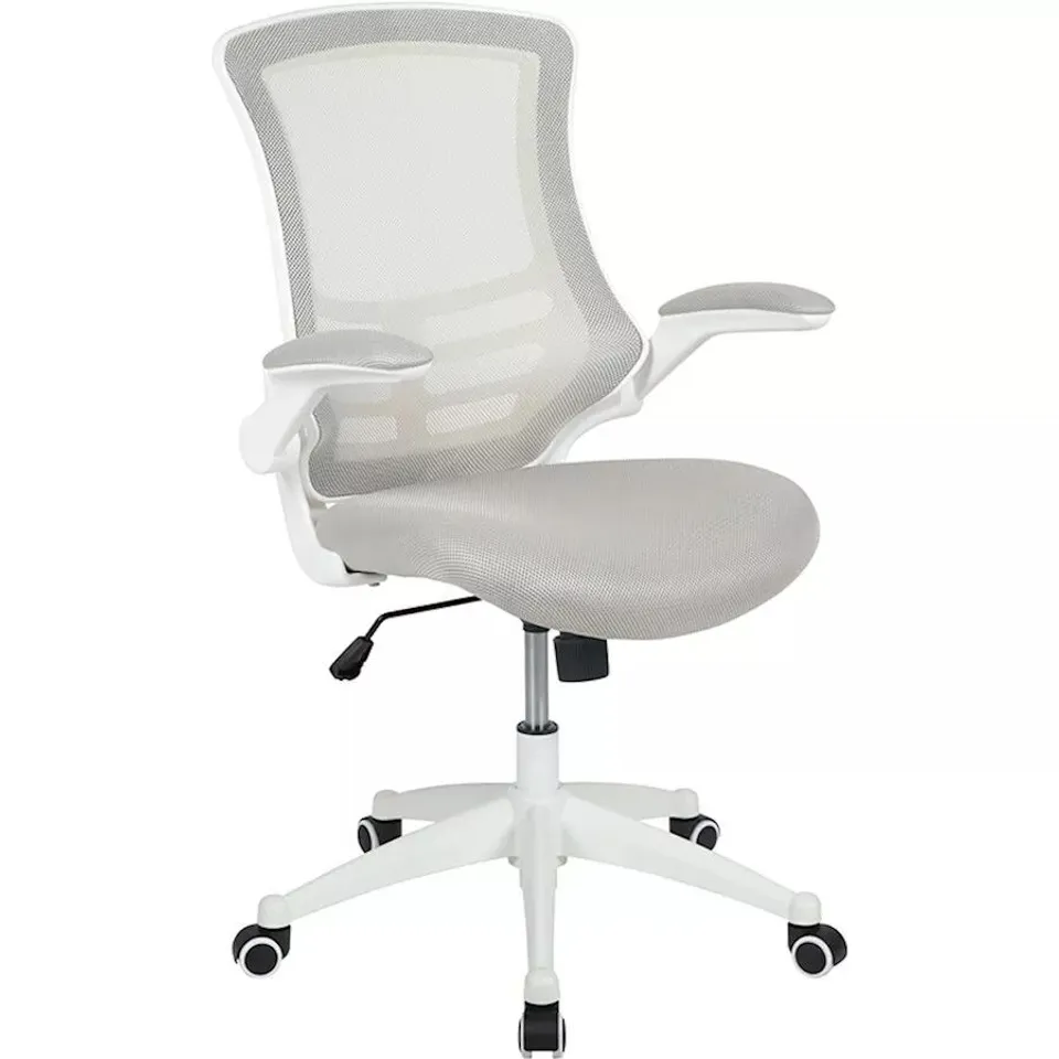 BOXED FLASH FURNITURE MID-BACK LIGHT GRAY MESH SWIVEL OFFICE CHAIR - BL-X-5M-WH-GY (1 BOX)