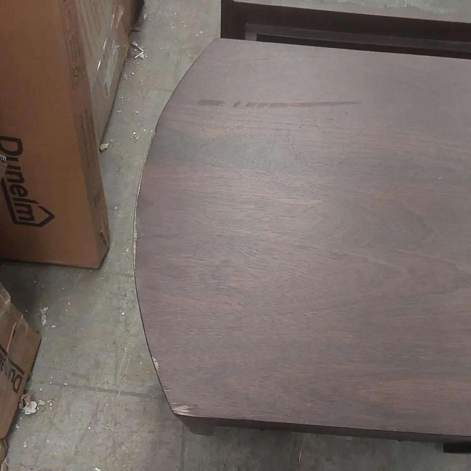 PAIR OF DANETTI DARK WOOD BEDSIDE TABLES
