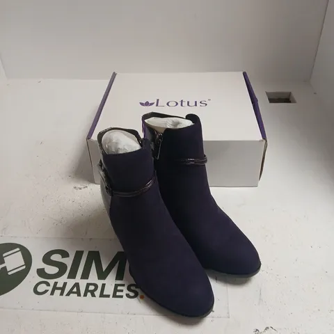 LOTUS EBONY ULB401 PURPLE ANKLE BOOTS, UK 3