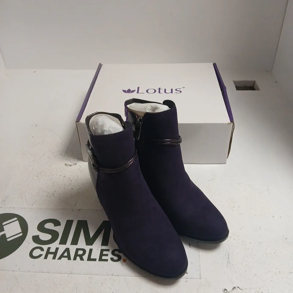LOTUS EBONY ULB401 PURPLE ANKLE BOOTS, UK 3
