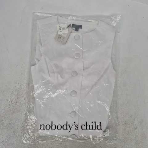 BAGGED NOBODY'S CHILD FRILL HEM TAILORED MINI IN WHITE SIZE UK 6
