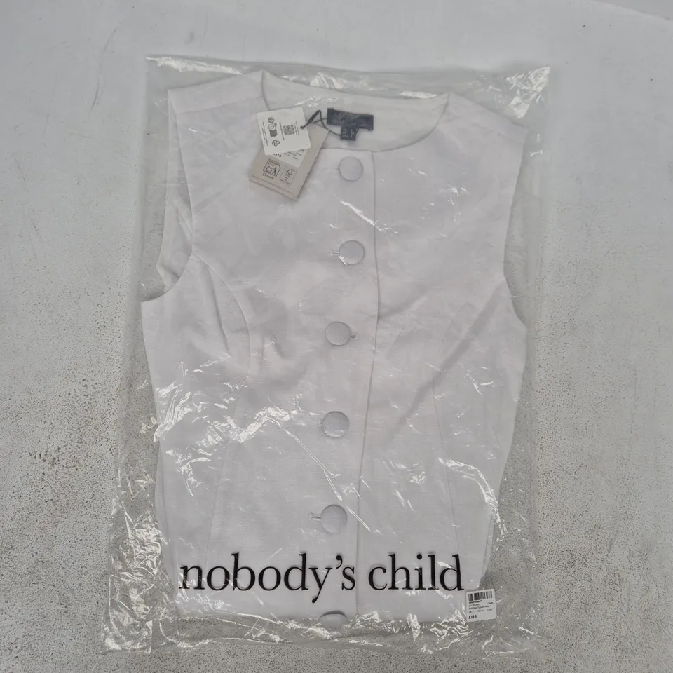BAGGED NOBODY'S CHILD FRILL HEM TAILORED MINI IN WHITE SIZE UK 6
