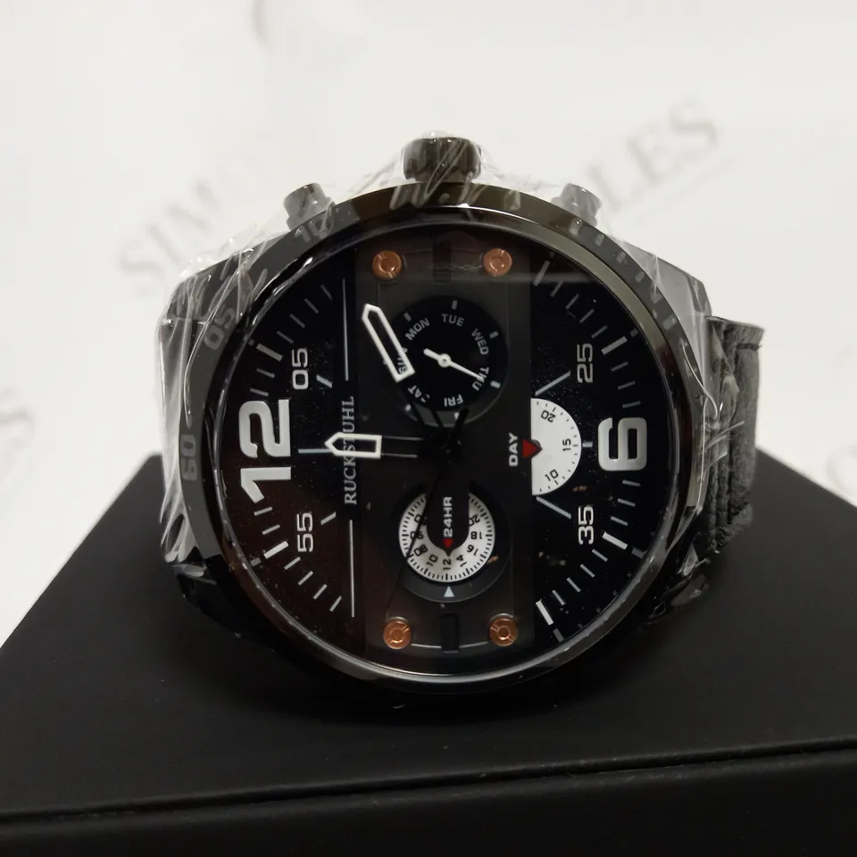 RUCKSTUHL SPORTS CHRONOGRAPH LEATHER STRAP WATCH