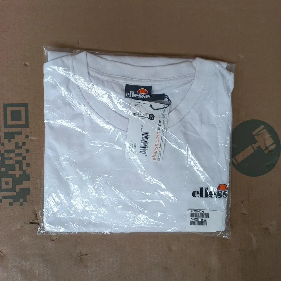 BAGGED ELLESSE BENZINA T-SHIRT IN WHITE SIZE 2XL