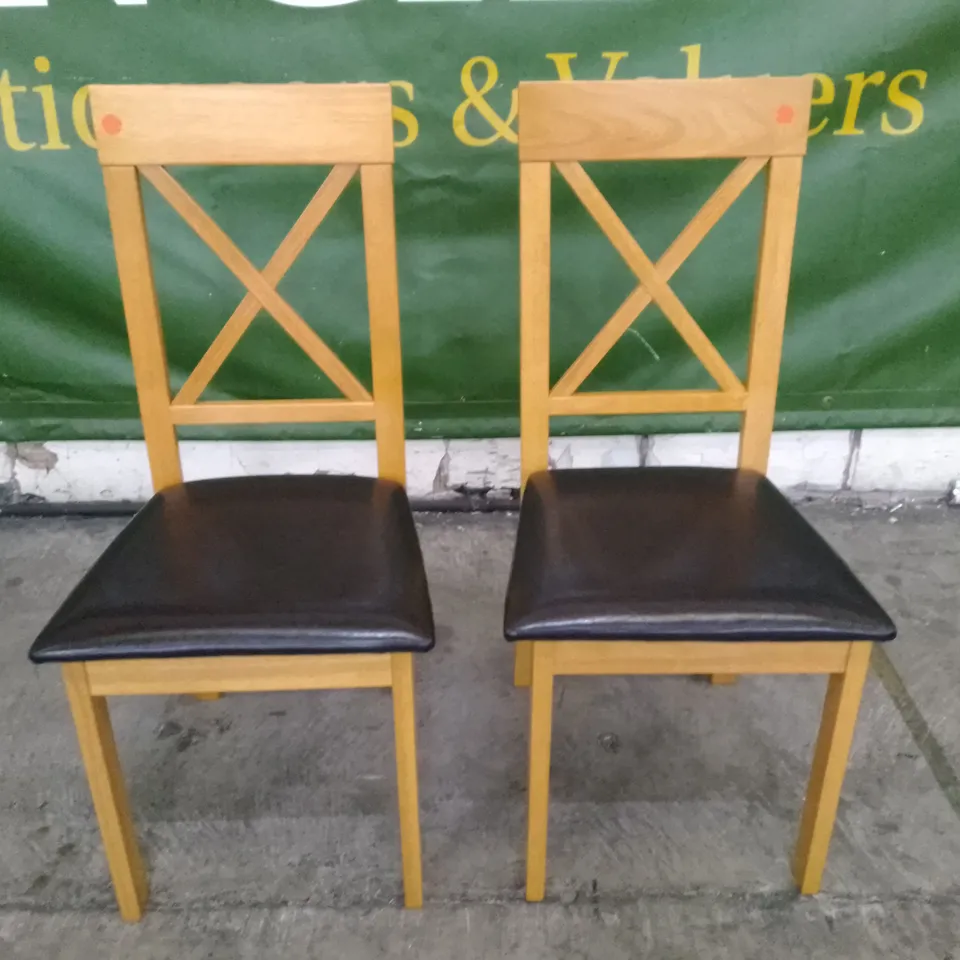 SET OF 2 NEW KENDAL OAK DINING CHAIRS 