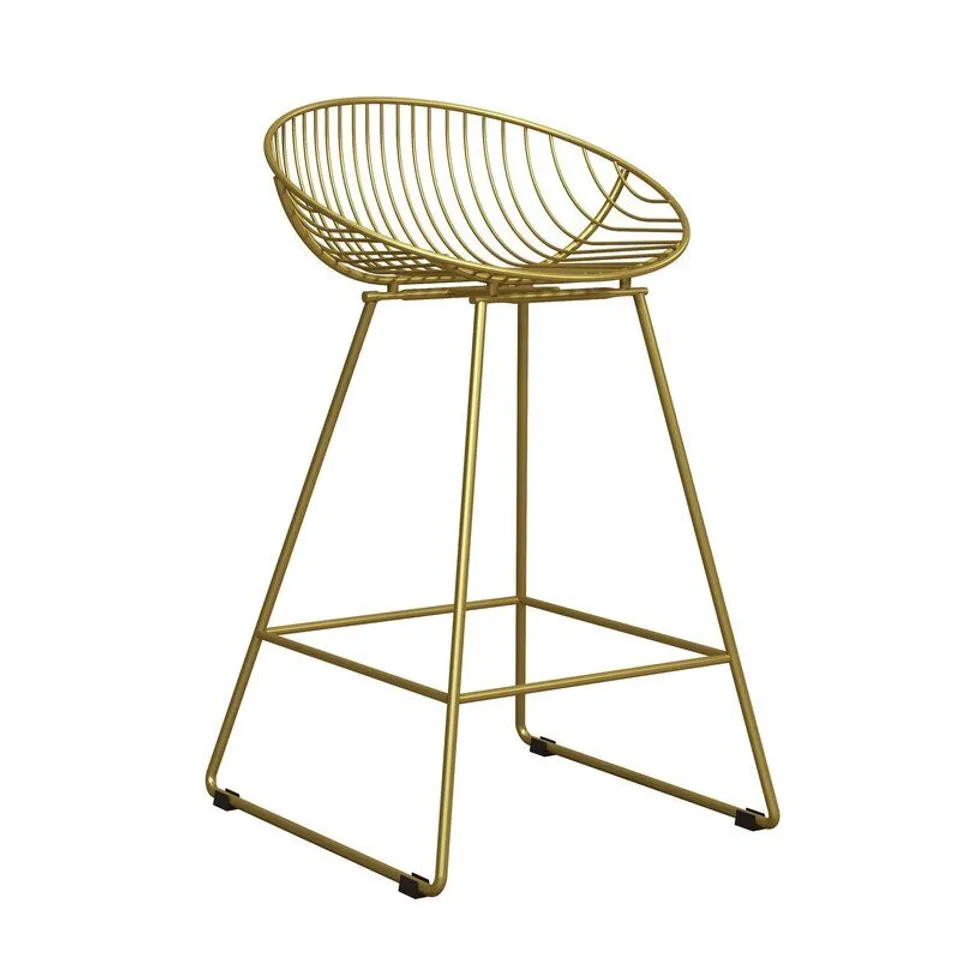 BOXED ELLIE 77CM BAR STOOL - BRUSHED BRASS GOLD FINISH