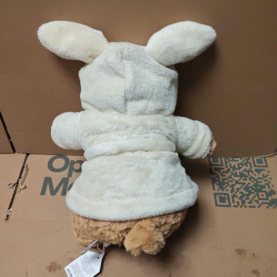 JELLYCAT LONDON PLUSH BUNNY IN WHITE HOODED ROBE