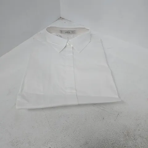 MANGO WHITE SHIRT – WOMEN'S COTTON SHIRT, UK 12 (MNG)