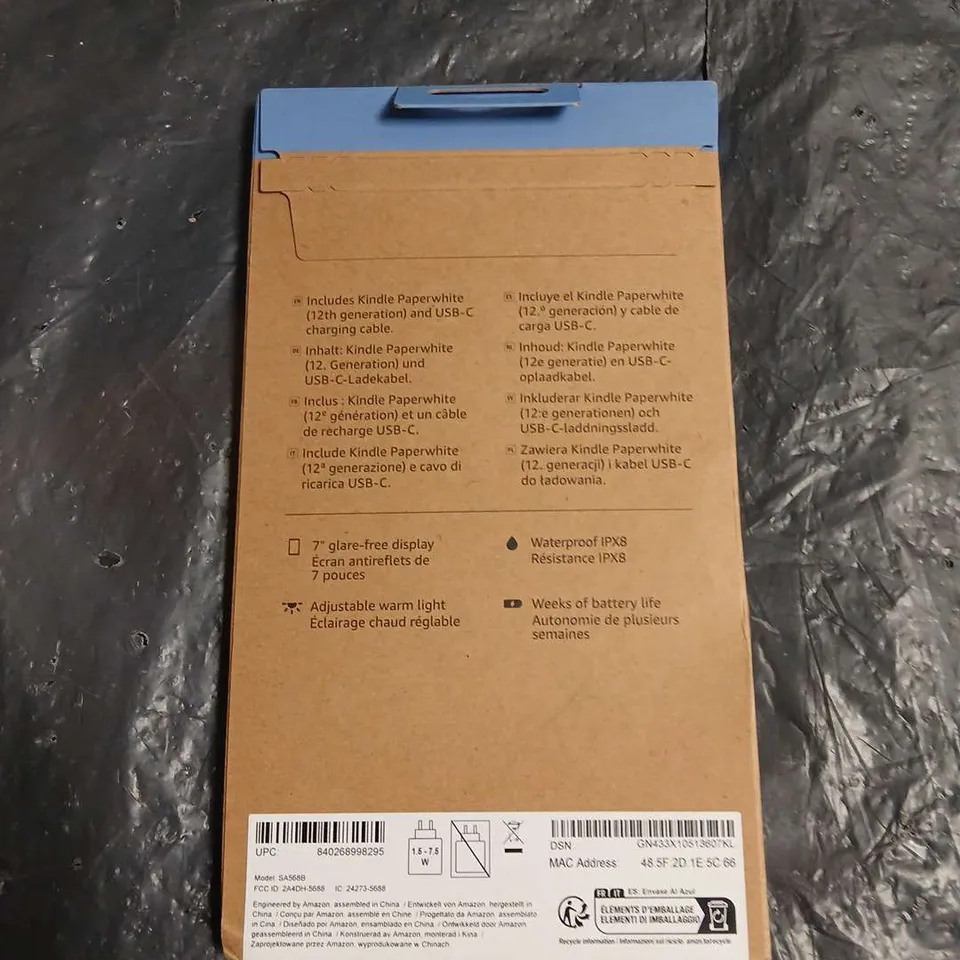 SEALED AMAZON KINDLE PAPERWHITE GEN-12 16GB IN BLACK - SA568B