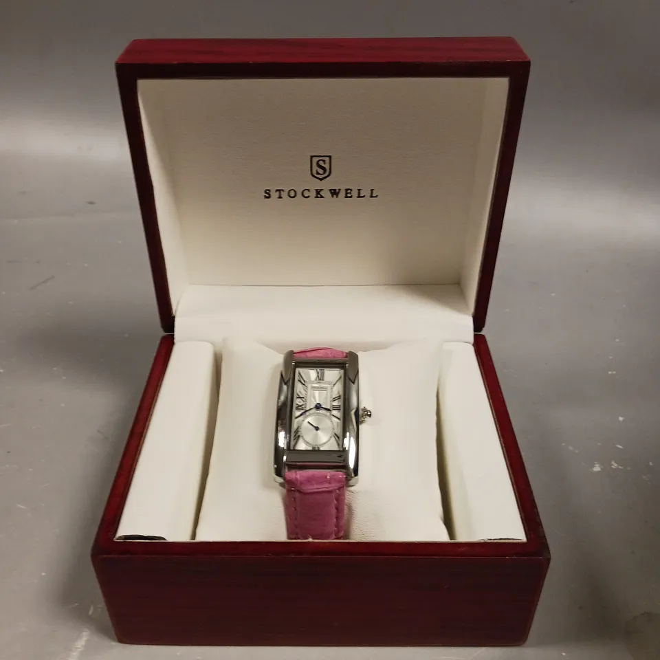 LADIES STOCKWELL WATCH – TEXTURED DIAL WITH SUB DIAL MINUTE HAND – LEATHER STRAP