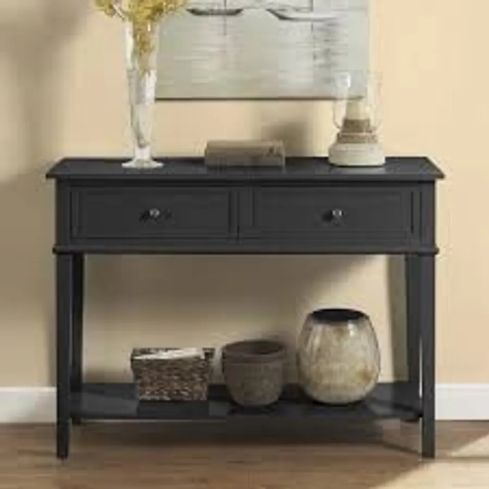 BOXED FRANKLIN CONSOLE TABLE TABLE BLACK
