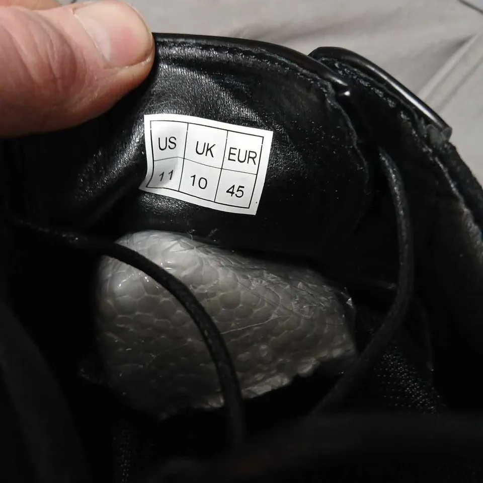 CONZURI UK 10 MEN'S BLACK LEATHER LACE-UP SHOES WITH CHUNKY SOLE (US 11, EUR 45)