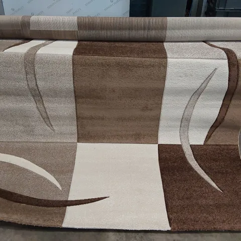 ALIANA FLAT WEAVE CHOCOLATE/BROWN/CREAM DIAMOND RUG // 200 X 290CM