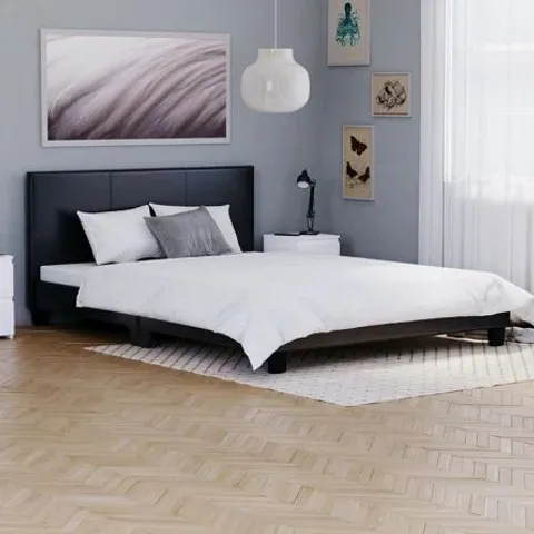 BOXED SCIPO UPHOLSTERED FAUX LEATHER BED