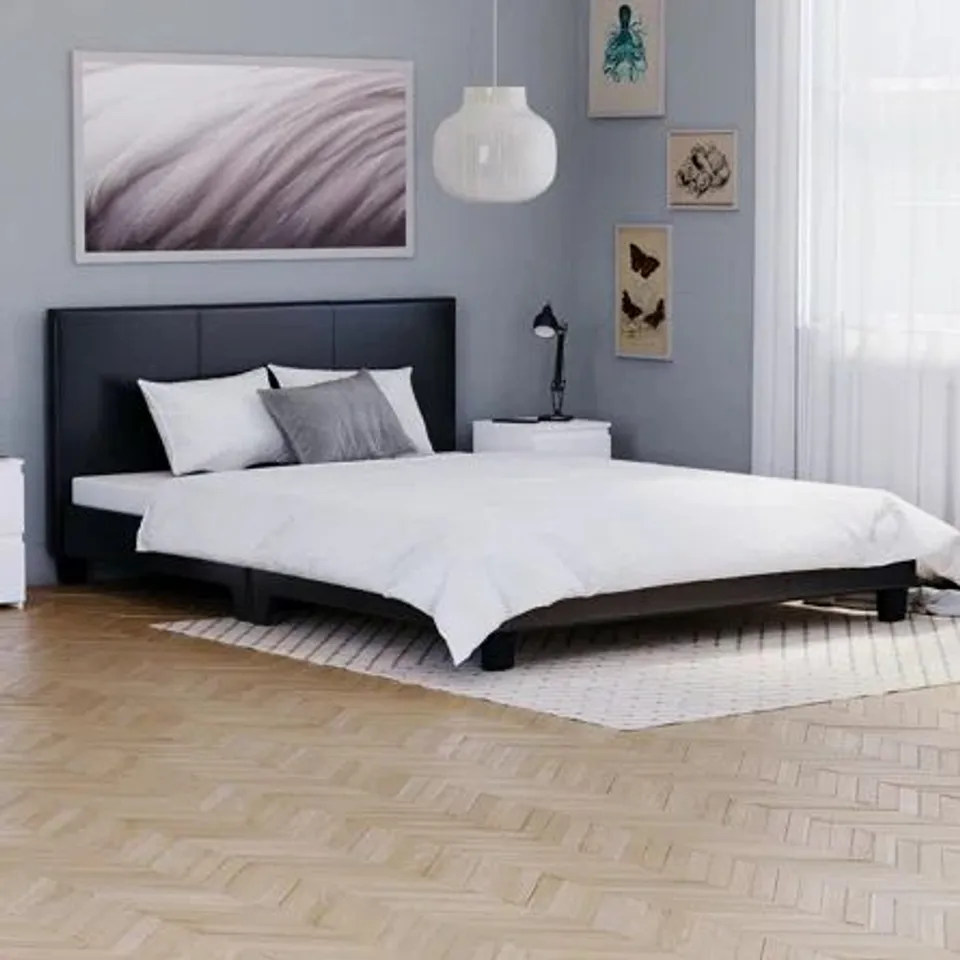 BOXED SCIPO UPHOLSTERED FAUX LEATHER BED