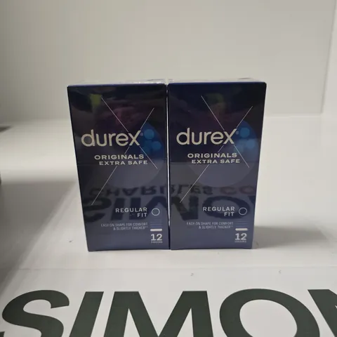 DUREX ORIGINALS EXTRA SAFE CONDOMS β REGULAR FIT, 2 BOXES (12 PER BOX)
