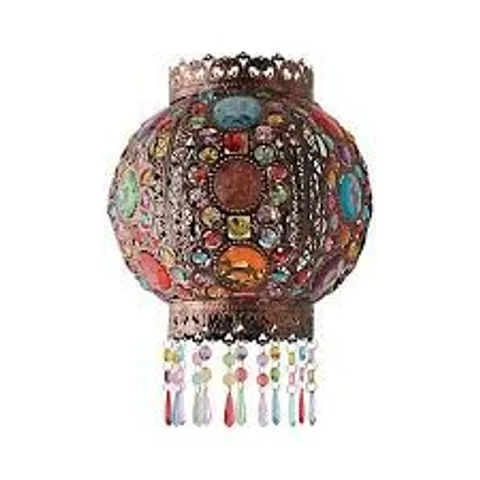 BOXED VALUELIGHTS BAZAAR MOROCCAN JEWELLED BRONZE CEILING LAMP SHADE