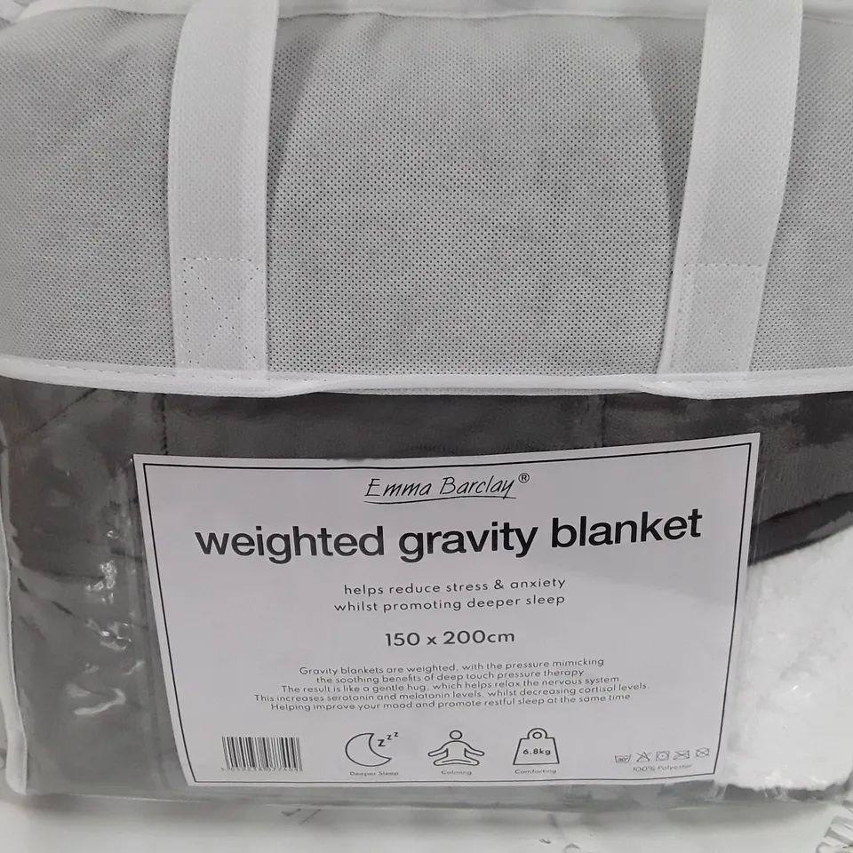 EMMA BARCLAY GREY WEIGHTED GRAVITY BLANKET - 150X200CM