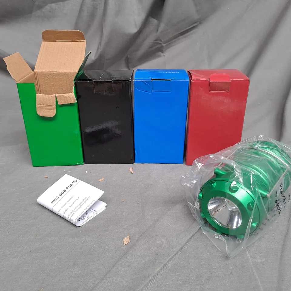 MINI COB POP UP LANTERN WITH FLASHLIGHT X4