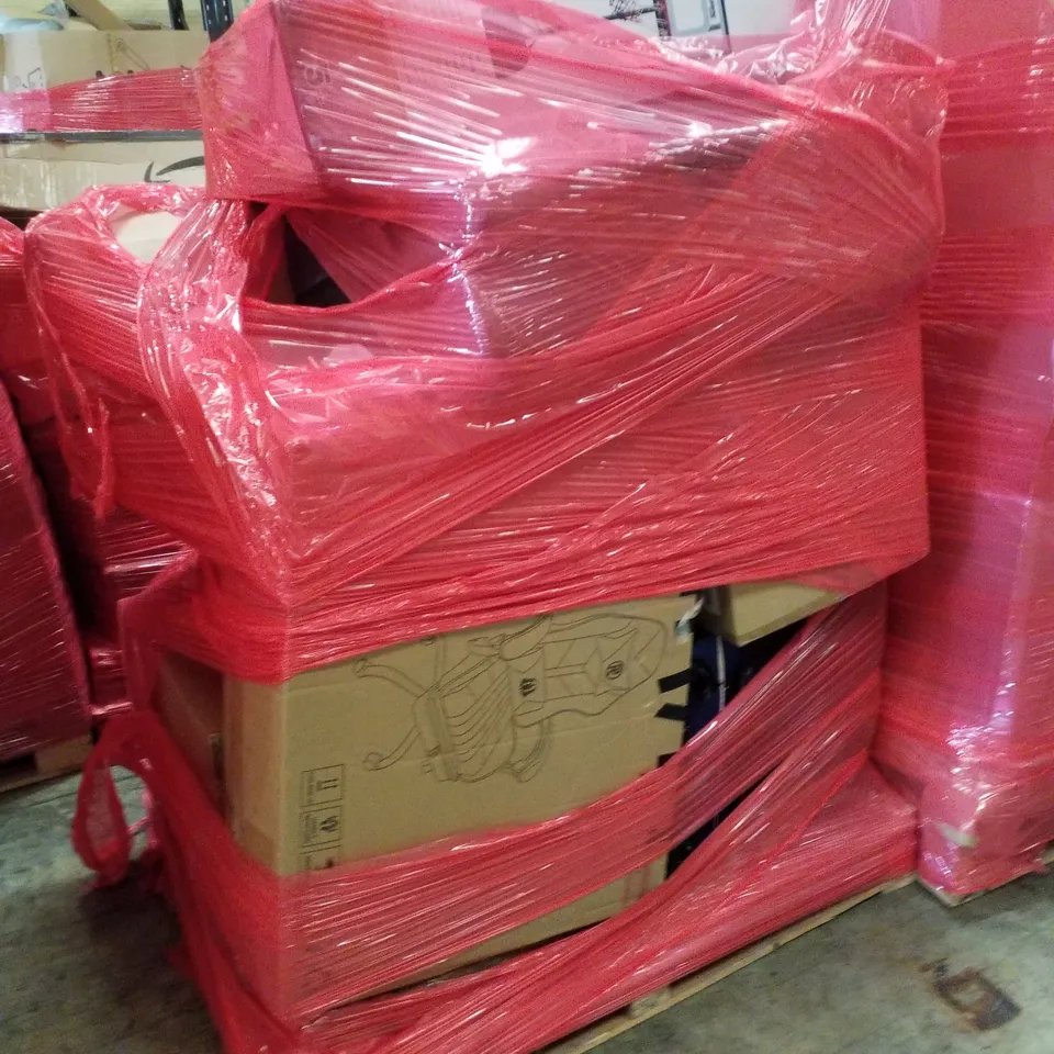 PALLET CONTAINING ASSORTED PRODUCTS INCLUDING ADJUSTABLE BASKETBALL STAND & OFFICE GAMING CHAIR