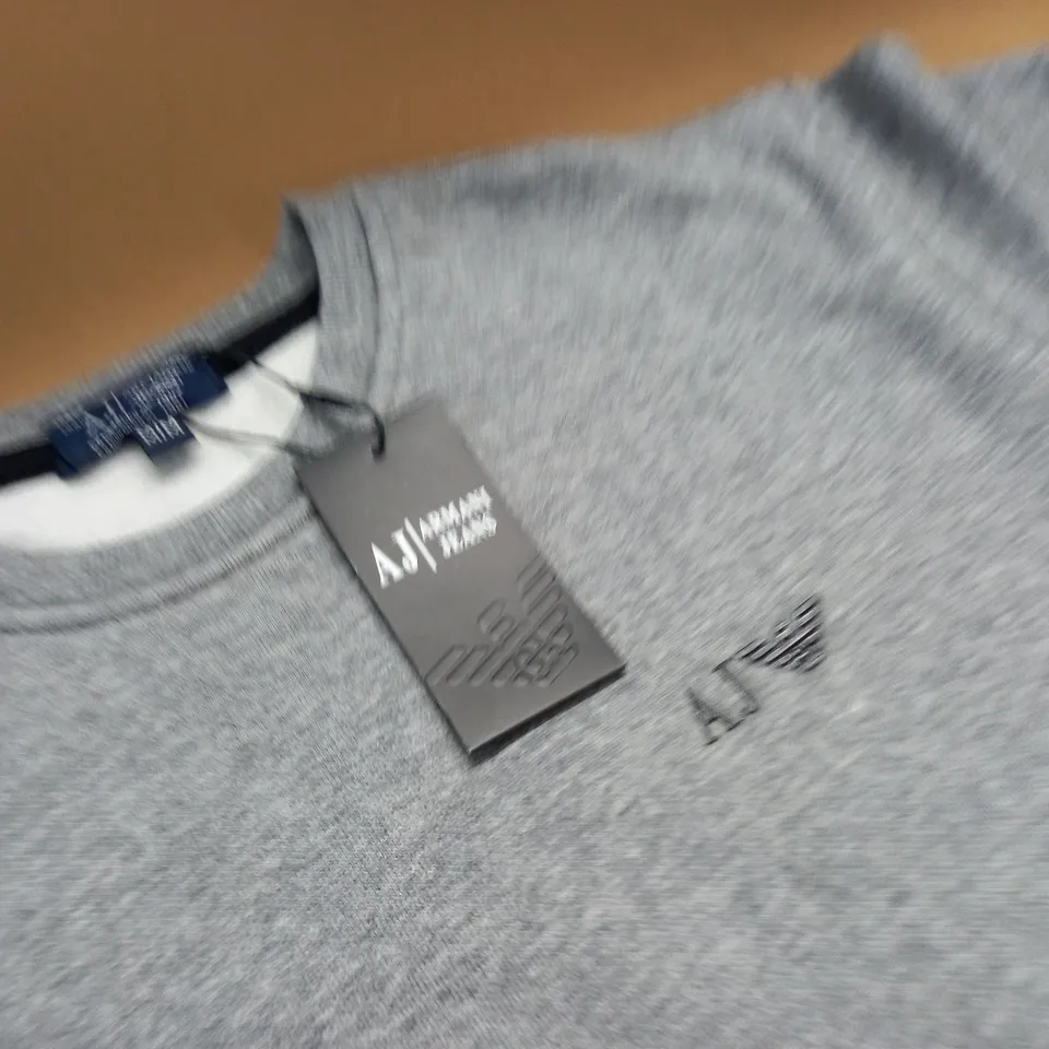 ARMANI JEANS GREY CREW JUMPER - M