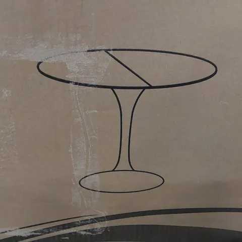 BOXED ROUND PEDESTAL DINING TABLE - WHITE (1 BOX)