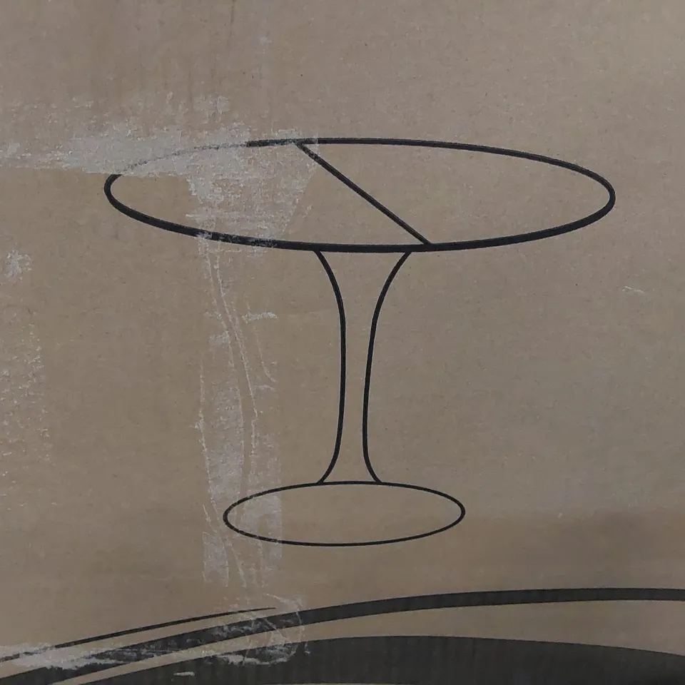 BOXED ROUND PEDESTAL DINING TABLE - WHITE (1 BOX)