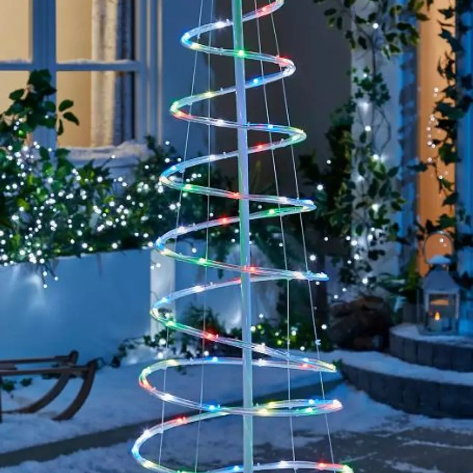 BOXED DESIGNER 1.8M DIGITAL LED SPIRAL ROPE LIGHT TREE RRP £109.99