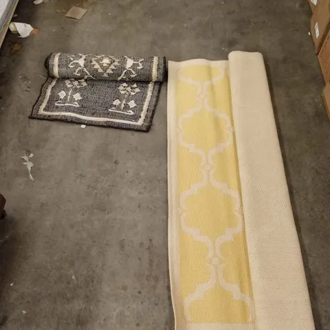CAGE OF APPROXIMATELY 7 ASSORTED DESIGNER RUGS - CAGE NOT INCLUDED