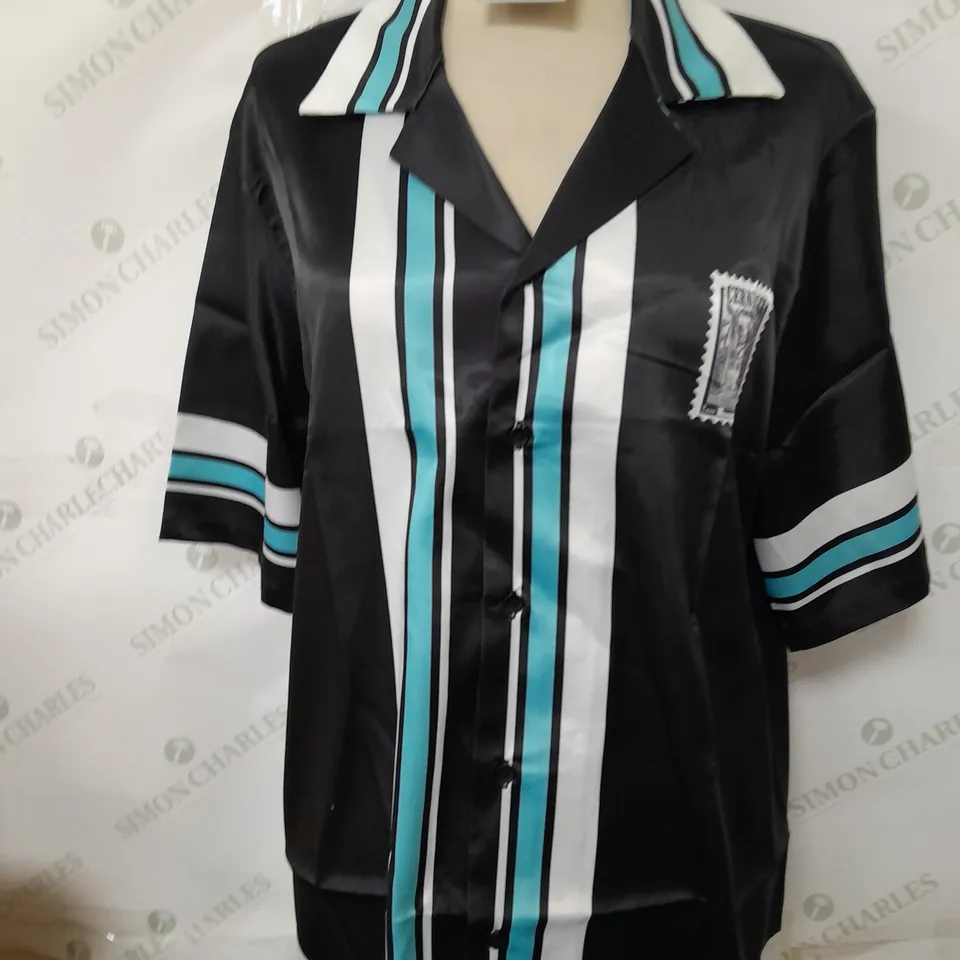 CERNUCCI BEACH HOUSE BOARDER GRAPHIC SATIN SHIT - SIZE LARGE