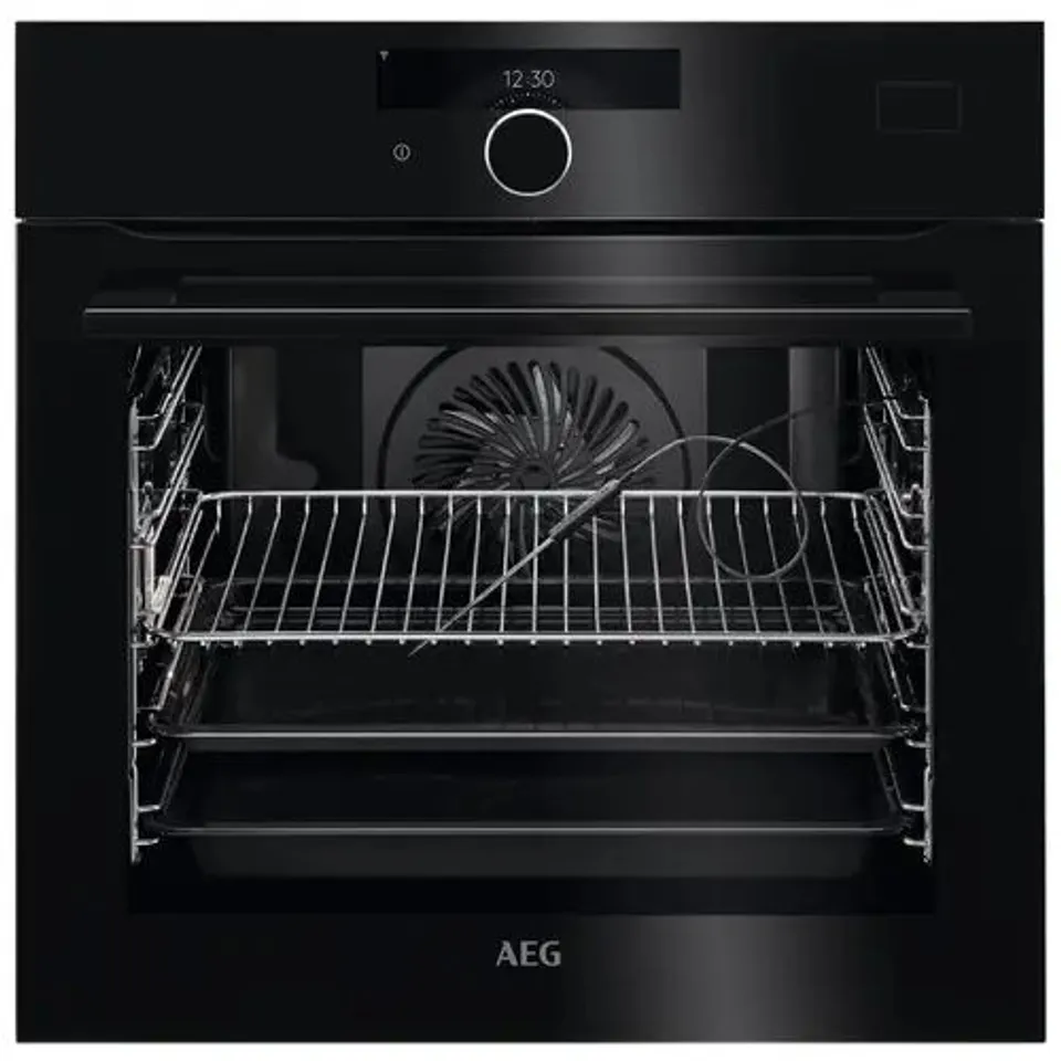 AEG BUILT-IN STEAMCRISP PYROLYTIC OVEN BSK978330B BLACK