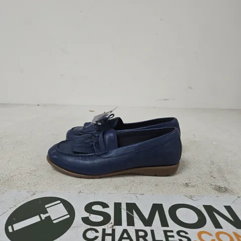 HUSH PUPPIES WOMEN'S NAVY LEATHER TASSEL LOAFERS UK SIZE 8