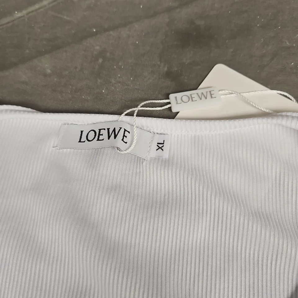 LOEWE WHITE RIBBED TANK TOP – WOMEN'S SLEEVELESS, SIZE XL